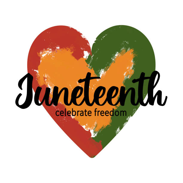 Heart shape African colors - red, yellow, green with vector grunge paint brush texture. Artistic greeting card for Juneteenth. Celebrate freedom.T shirt print Heart shape African colors - red, yellow, green with vector grunge paint brush texture. Artistic greeting card for Juneteenth. Celebrate freedom.T shirt print. juneteenth stock illustrations