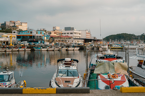 Jeju island, Korea - March 23, 2022 : Seogwipo port