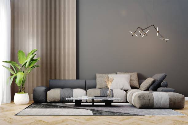 istock 3d render of beautiful interior design, mock with empty wall 1395152987