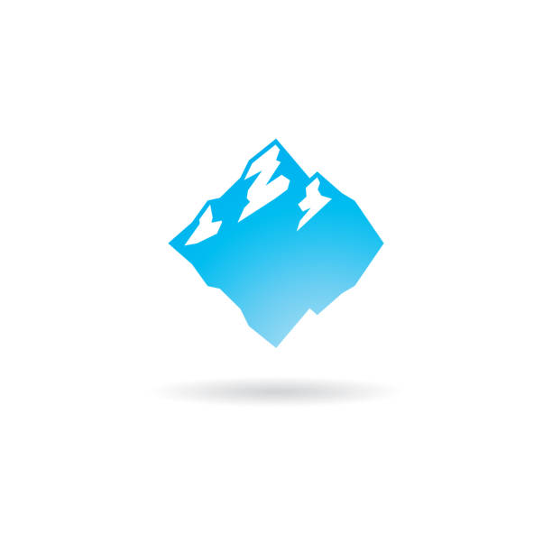 illustrazioni stock, clip art, cartoni animati e icone di tendenza di illustrazione del simbolo dell'iceberg in priorità bassa bianca isolata - iceberg ice mountain arctic