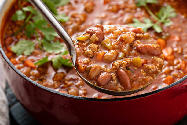 istock Traditional chili soup with meat and red beans 1395154219