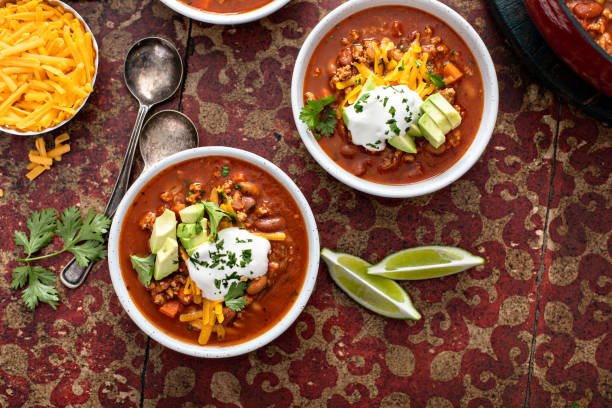 istock Traditional chili soup with meat and red beans 1395154221