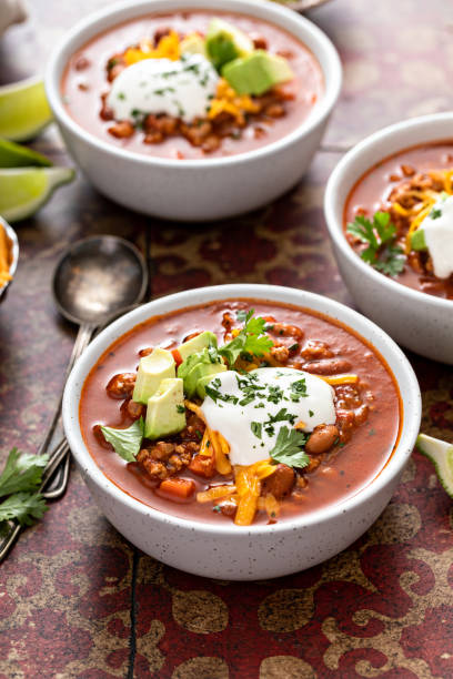istock Traditional chili soup with meat and red beans 1395154241