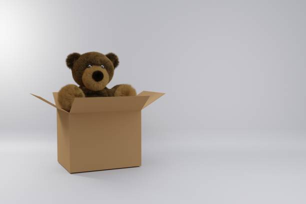 istock Teddy bear in the cardboard 1395154539