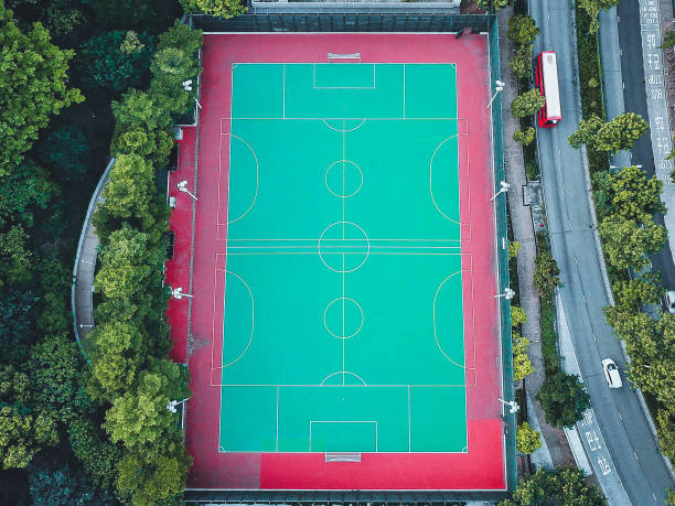 istock Empty football court 1395154540