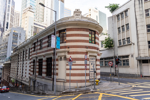 Hong Kong - May 3, 2022 : Hong Kong Fringe Club and the Foreign Correspondents' Club at the Old Dairy Farm Depot in Central, Hong Kong.