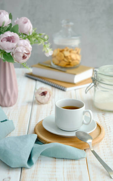 istock Tea on the table with cutlery, tea drinking. Selective focus 1395157651