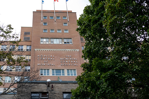 Montreal, QC,  Canada - September 4, 2021: Montreal General Hospital, QC, Canada. The Montreal General Hospital is a hospital and part of the McGill University Health Centre.