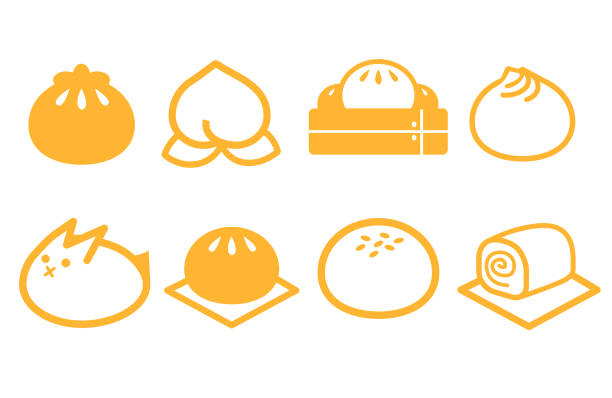 buns icon vector aus der porzellansammlung. dünne linie buns umreißen icon-vektor-illustration. linearsymbol für den einsatz auf web-und mobile-apps, logo, printmedien. - baozi stock-grafiken, -clipart, -cartoons und -symbole