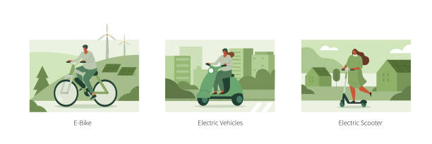 pojazdy elektryczne - electric motor obrazy stock illustrations