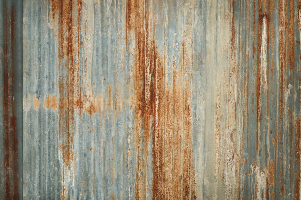istock Old zinc wall texture background, rusty on galvanized metal panel sheeting. 1395166713