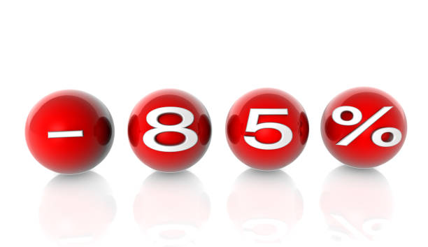 istock 85% Discount Text on Red Balls 1395170279