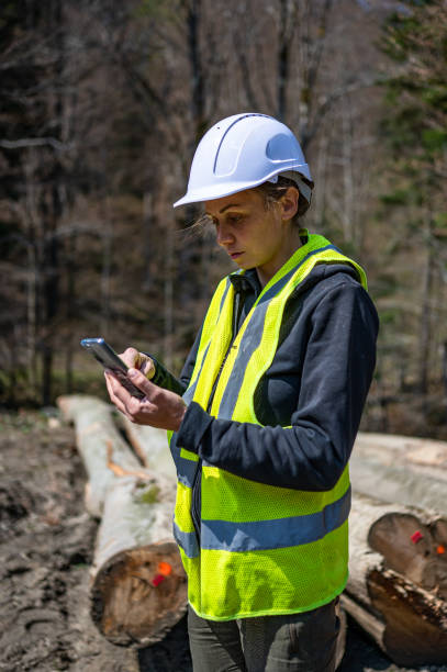 istock Pretty woman working as a forester. 1395171238