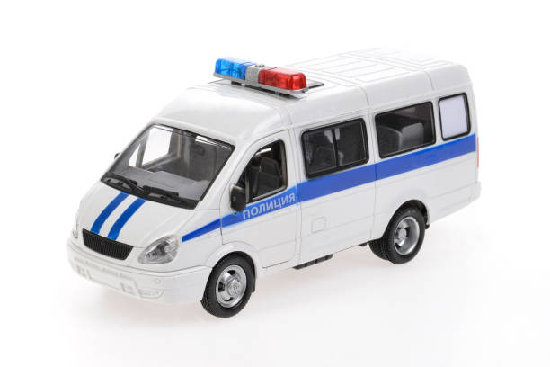 istock Toy police car, isolated on white background 1395174893