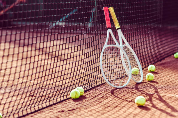istock Two Tennis Rackets Ready For Tennis Match 1395175401