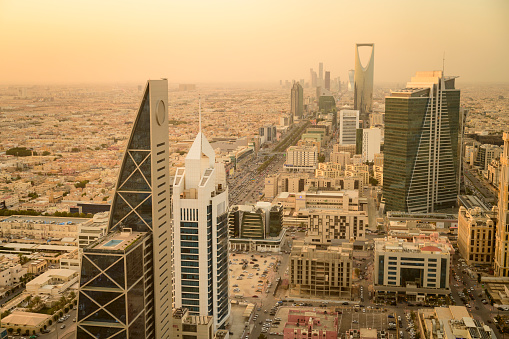 Elevated view of Riyadh capital city of Saudi Arabia