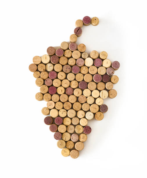 istock Bunch of grapes made of wine cork. 1395177603