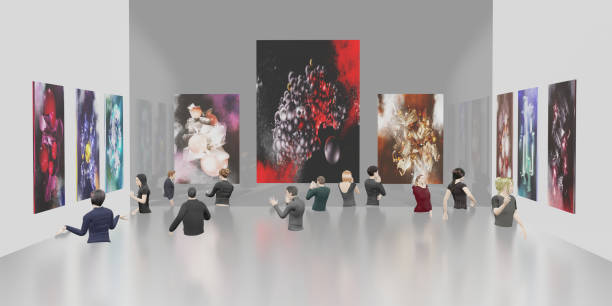 Metaverse world NFT Art Gallery Avatars and VR Glasses 3D Illustrations