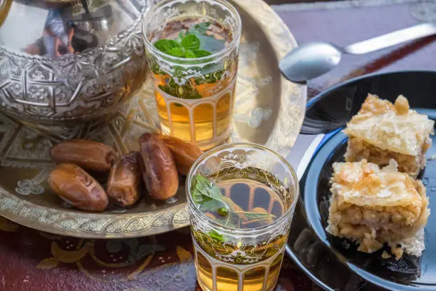 Photo of Moroccan tea, dates and sweets