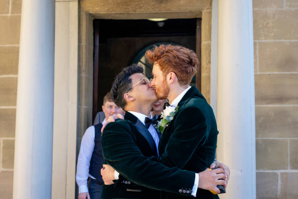 Newly Married Couple Embracing