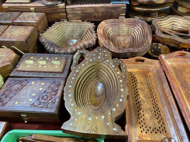 istock Wooden design pots and plates 1395180762