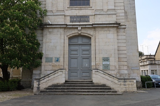 The courthouse, view from the outside, city of Bourges, department of Cher, France