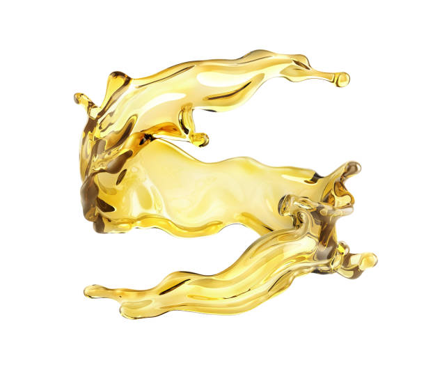 istock Round oil splash isolation on a white background. 3d illustration 1395181689