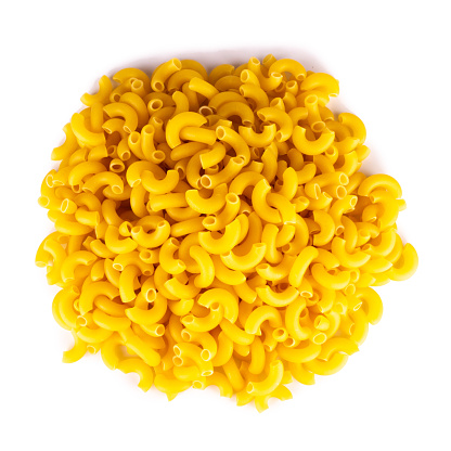 macaroni isolated on white background.