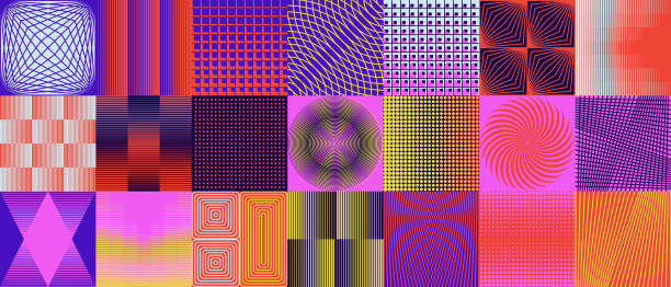 Abstrakcyjna monochromatyczna grafika wektorowa z efektem przejścia cyfrowego inspirowanym brutalistycznym stylem – artystyczna grafika wektorowa