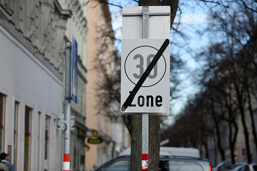 30 km / h zone in Vienna, Austria, Europe