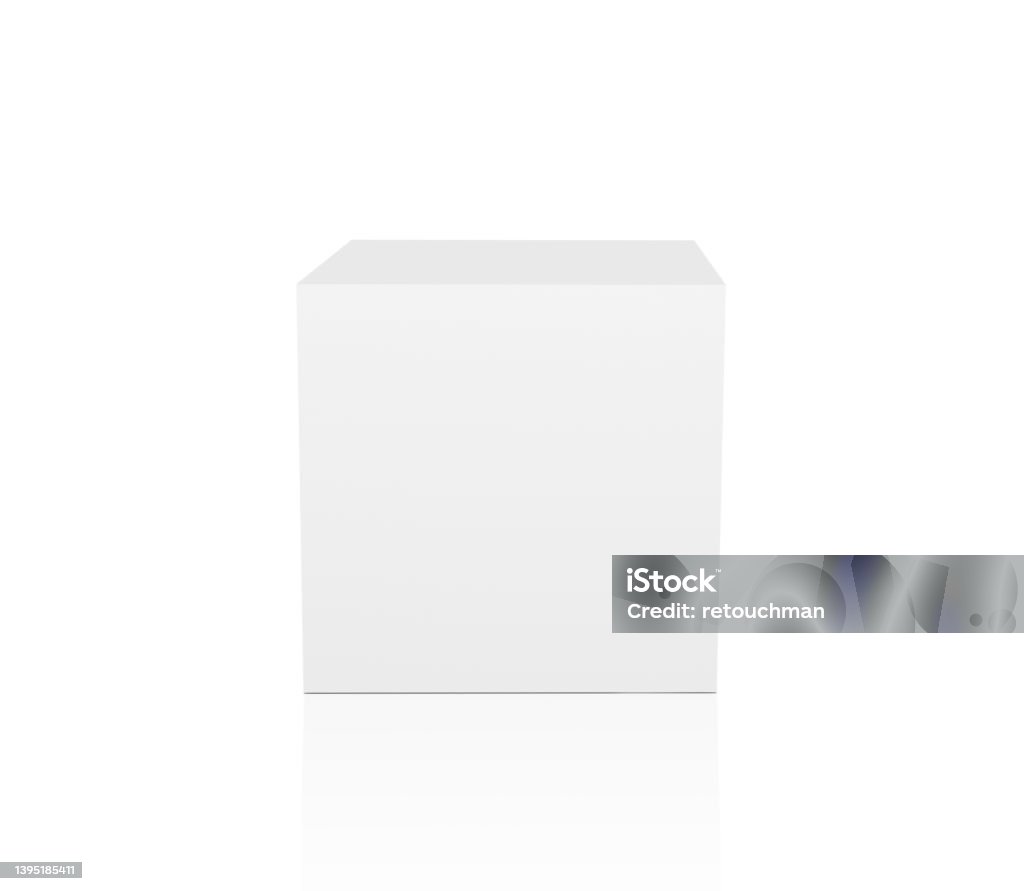 White Box Rendering Arch Example Blank Box On White Background With Reflection 3d Render Stock Photo ...