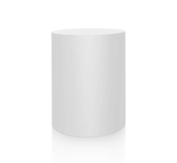 istock White podium mockup cylinder isolated on white background. 3D render 1395186261
