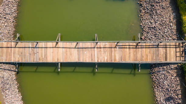 istock Wooden bridge, with handrail 1395186415