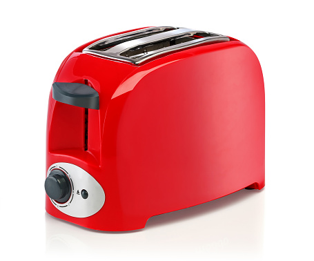 image of white toaster isolated on white background
