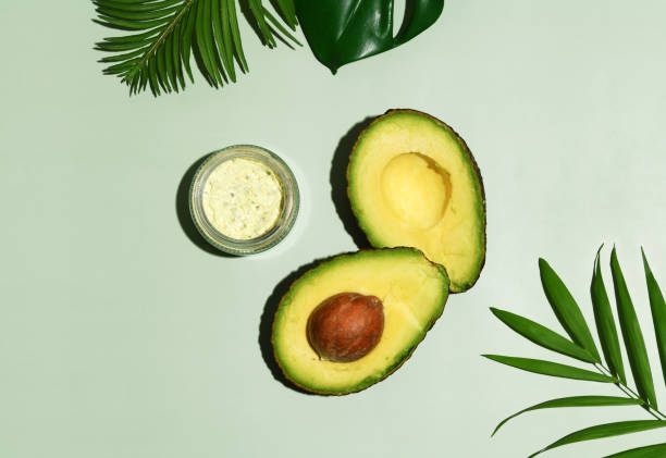 istock Cosmetic mask with avocado 1395191247