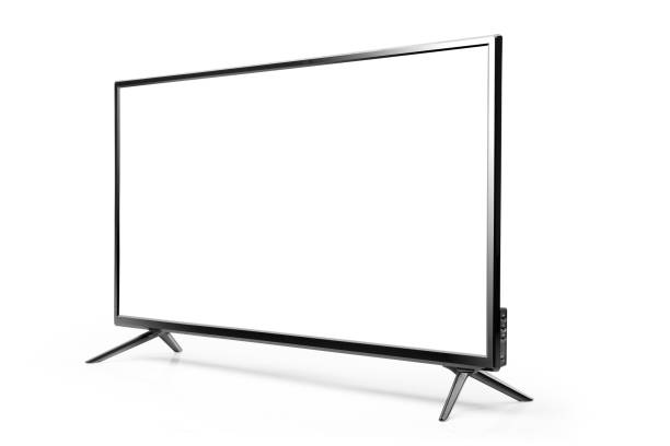 istock Black LED tv television screen blank isolated 1395191714