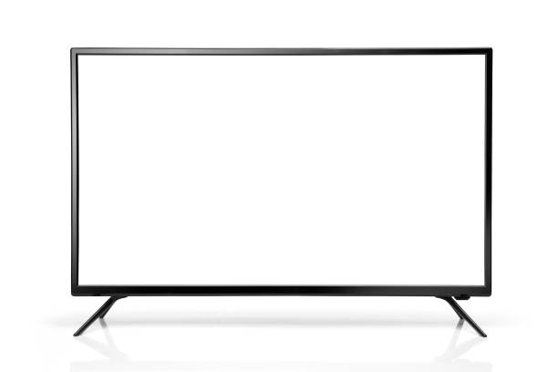 istock Black LED tv television screen blank isolated 1395191762