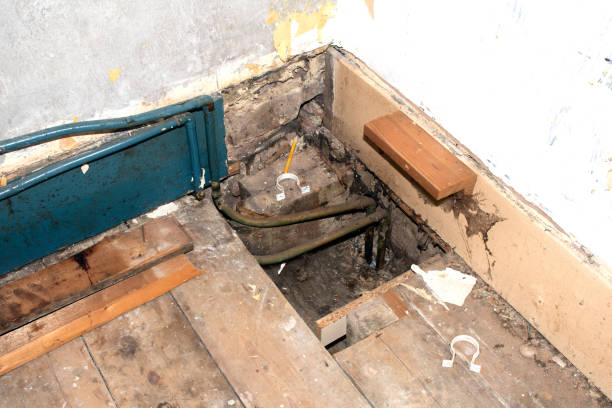 istock House Renovation Pulled Up Flooring Showing Piping and SKirting 1395191897
