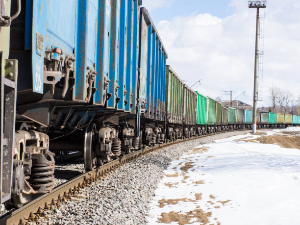 istock Wagons and tanks of freight trains 1395193891