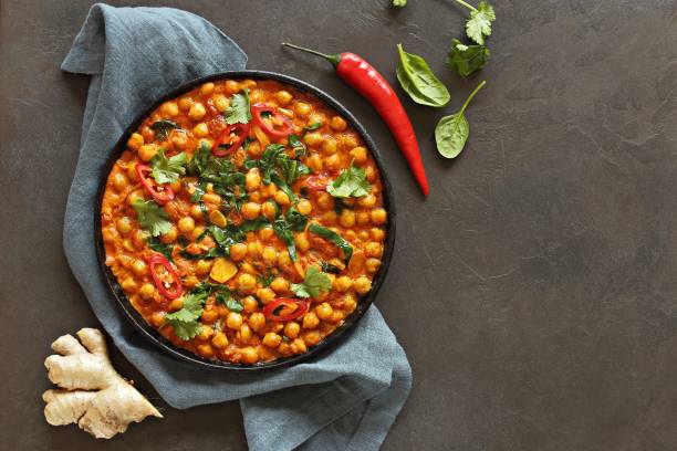 istock Spicy Chickpea and Spinach Curry. Moroccan chickpea stew. 1395195284