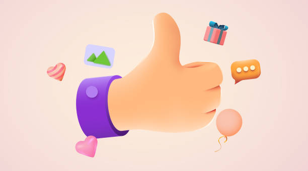 Cartoon human hand with thumb. Concept of like at social network, success or good feedback. Cartoon human hand with thumb. Concept of like at social network, success or good feedback. 3d vector illustration thumbs up 3d stock illustrations