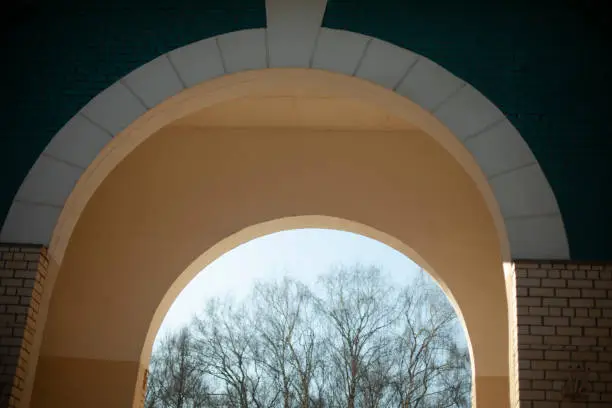 Photo of Arch in building. Architecture details.