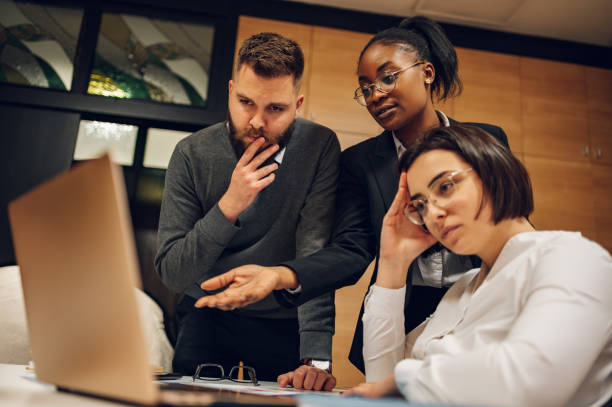 istock Stressed business team having a meeting in the office and solving a problem 1395201076