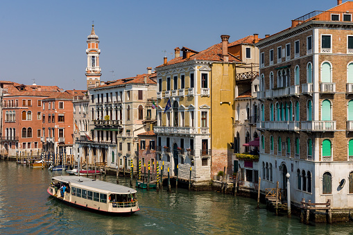 Boats on the Grand Canal of Venice, Italy
