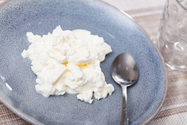 istock Delicious fresh young cheese on plate 1395204706