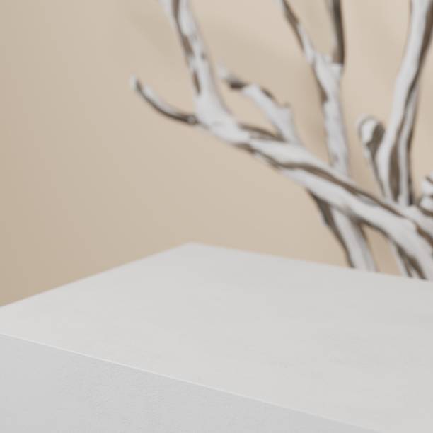 istock Product podium stage for mockup presentation, green plants, natural marble texture, background 1395204754