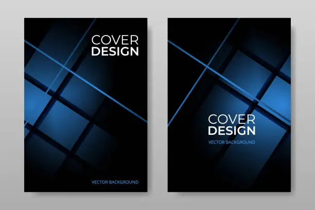 Vector illustration of Vector cover design. Business brochure template in A4 size flyer design. Vertical orientation abstract modern front page of A4 format. Cover mockups design templates