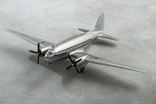Radio control rc airplane toy model on ground.