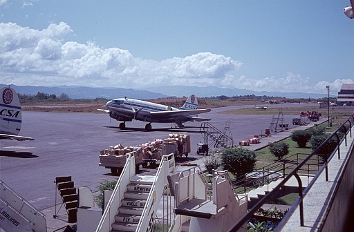 Liberia, Costa Rica. 1964. Airport and airplanes in Liberia, Costa Rica.