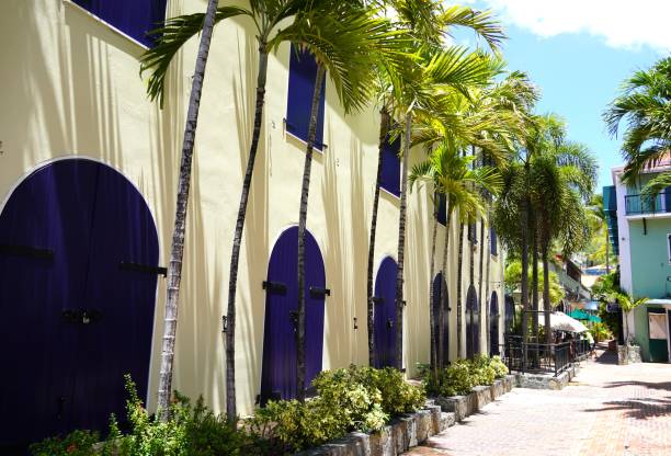 Traditional architecture in down town Charlotte Amalie ISVI
